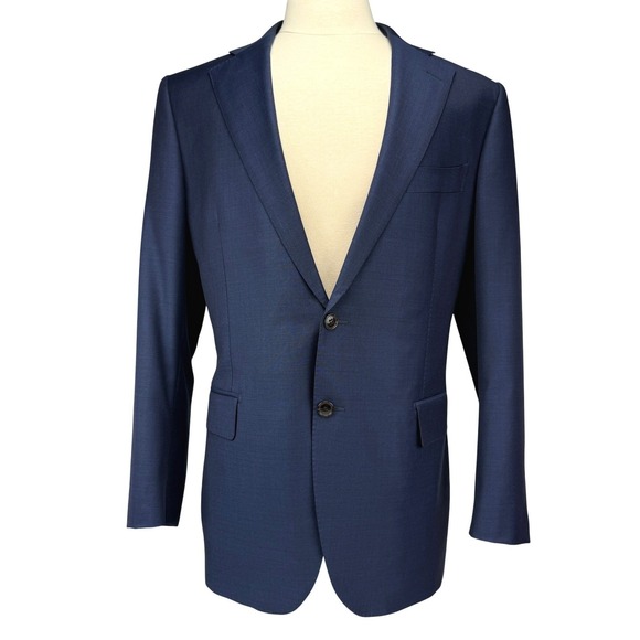 SUITSUPPLY Lazio Vitale Barberis Canonico Super 110s Wool Blue Blazer 46R - Picture 2 of 7